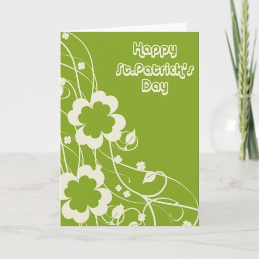 Wirble florale St.Patrick's Day Card Karte (Vorderseite)