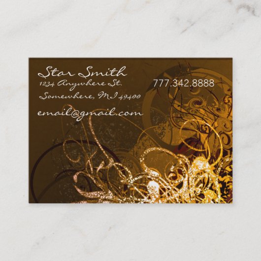 Wirble Florals Chocolate und Orange Sherbert Visitenkarte (Vorderseite)