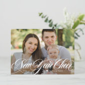 Wirble Frohe Silvesterfoto-Karte Feiertagskarte (Stehend Vorderseite)