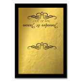 Wirble Geblüht Platzkarten ohne Zeilen | Gold Tischnummer (Vorderseite)