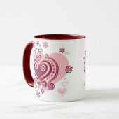 Wirble Herzen und Blumen Tasse (Vorderseite Links)