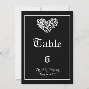 Wirble Herzhochzeit - Tischnummer