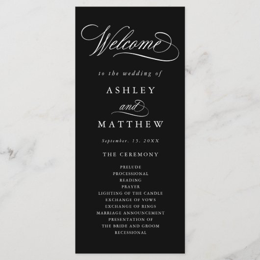 Wirble Hochzeitsfeier für die Schwarze Romantik Programm (Vorderseite)