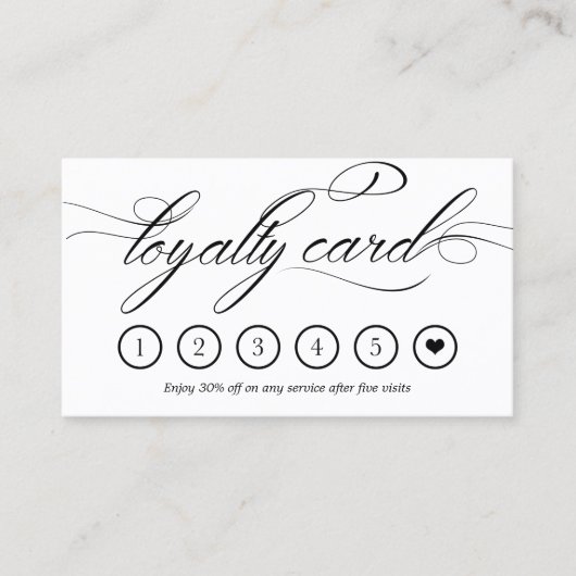 Wirble Kalligrafie-Loyalitätskarte Visitenkarte (Vorderseite)