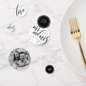 Wirble Kalligrafie Schwarz/Weiß-Hochzeit Konfetti (Gruppe)