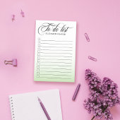 Wirble Kalligrafie wird grün angezeigt Post-it Klebezettel