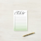 Wirble Kalligrafie wird grün angezeigt Post-it Klebezettel (Auf Schreibtisch)