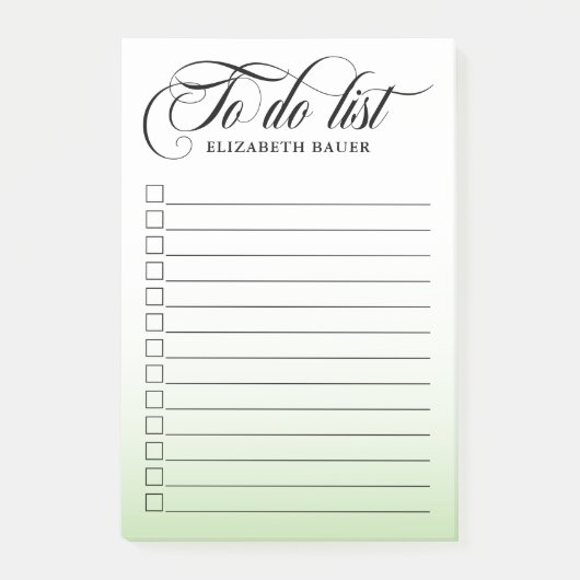 Wirble Kalligrafie wird grün angezeigt Post-it Klebezettel (Vorderseite)