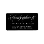 Wirble Kalligraphie-Rücksendeadresse Adressaufkleber (Vorne)