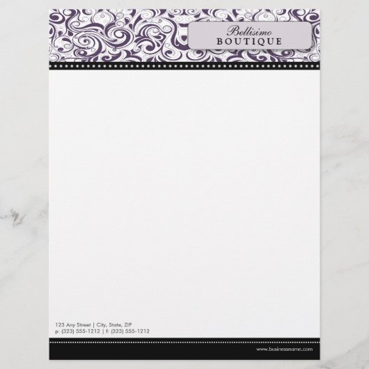Wirble Lila Boutique Designer Letterhead (Vorderseite)