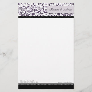 Wirble Lila Boutique Designer Stationierung Briefpapier