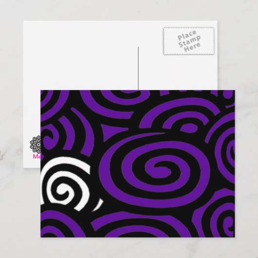 Wirble Lila Postkarte (Vorne/Hinten)