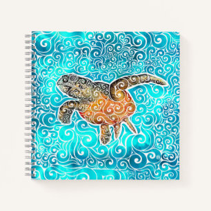 Wirble Meeresschildkröte Notizblock