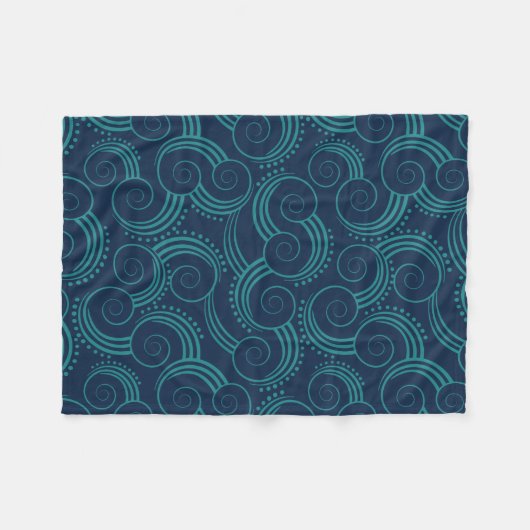 Wirble Ozean-Wellen Fleecedecke (Vorderseite (Horizontal))