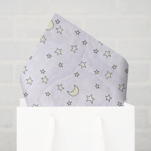 Wirble Pastell-Lila Sterne & Monde Seidenpapier (Geschenk Tasche)