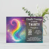 Wirble Rainbow Color Cosmos Nebula Galaxy Yin Yang Einladung (Stehend Vorderseite)