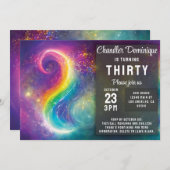 Wirble Rainbow Color Cosmos Nebula Galaxy Yin Yang Einladung (Vorne/Hinten)