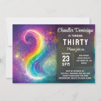 Wirble Rainbow Color Cosmos Nebula Galaxy Yin Yang Einladung