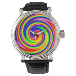 Wirble Rainbow Colors Spiralstrom farbig Armbanduhr