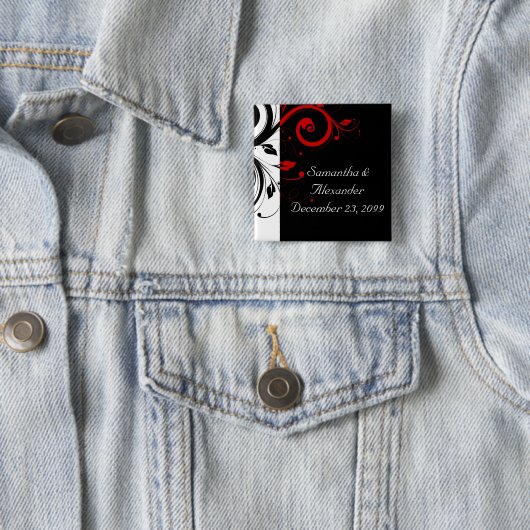 Wirble Reben in Schwarz und Rot Button (Beispiel)