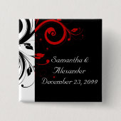 Wirble Reben in Schwarz und Rot Button (Vorderseite)