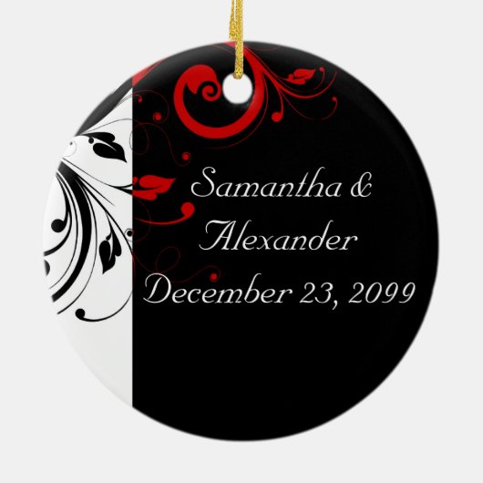 Wirble Reben in Schwarz und Rot Keramikornament (Hinten)