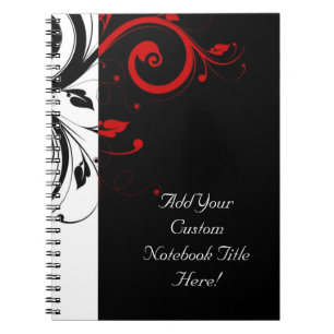 Wirble Reben in Schwarz und Rot Notizblock