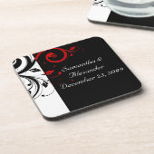 Wirble Reben in Schwarz und Rot Untersetzer (Linke Seite)