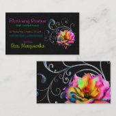 Wirble Regenbogen-Rose Visitenkarte (Vorne/Hinten)