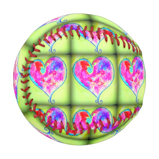 Wirble rosa Herzen Baseball (Vorderseite Links)