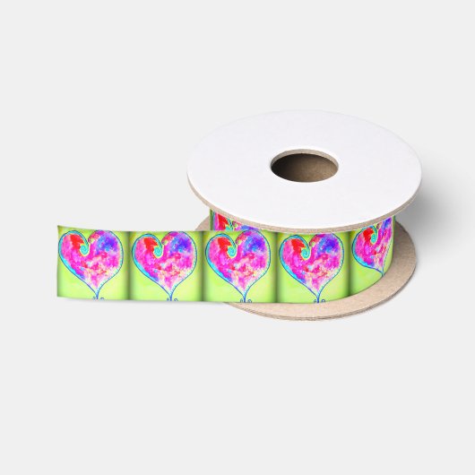 Wirble rosa Herzen Satinband (Spule)