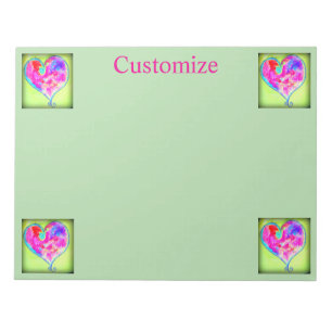 Wirble rosa Herzen Thunder_Cove Notizblock