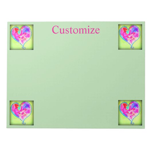 Wirble rosa Herzen Thunder_Cove Notizblock (Vorderseite)