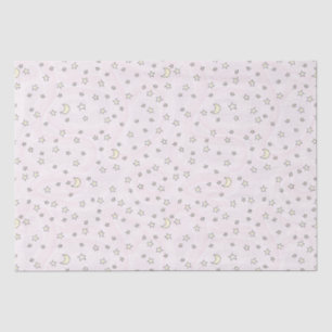 Wirble rosa Sterne und Mond Seidenpapier