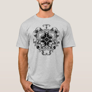 Wirble schwarze Blume T-Shirt