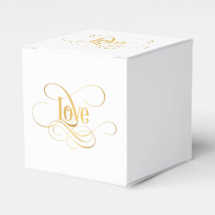 Wirble Script-Kalligrafie-Liebe Gold auf Schwarz Geschenkschachtel