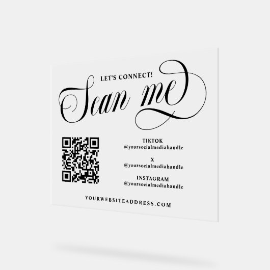 Wirble Skriptprüfung QR Acrylschild (Winkel)