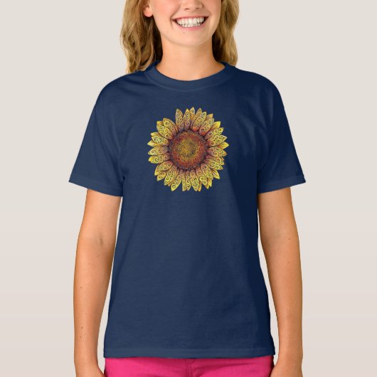 Wirble Sonnenblume T-Shirt (Vorderseite)