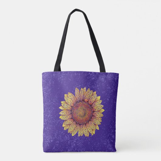 Wirble Sonnenblume Tasche (Rückseite)