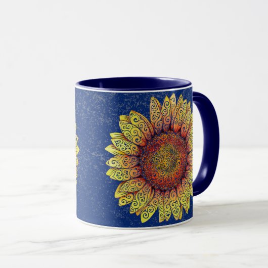 Wirble Sonnenblume Tasse (VorderseiteRechts)