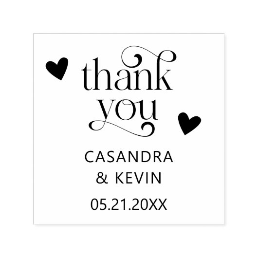 Wirble Typografie Danke Herzenshochzeit Permastempel (Design)