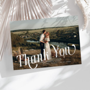 Wirble Typografie Hochzeit Foto Danke Karte