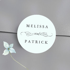 Wirble und Script-Hochzeitsneigung Runder Aufkleber