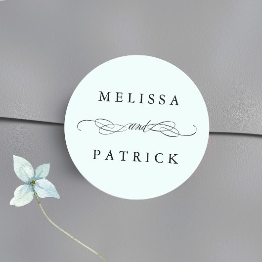 Wirble und Script-Hochzeitsneigung Runder Aufkleber