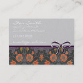 Wirble Vintage Blütenorange und Pflaume Visitenkarte (Vorderseite)