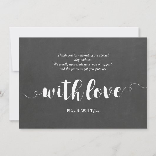 Wirble weiße Skript-Überlagerung danken Ihnen Dankeskarte (Rückseite)