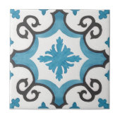 Wirbler aquamariner marokkanischer mediterraner St Fliese (Vorderseite)