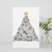 Wirbler Baum verziert Briefpapier (Stehend Vorderseite)