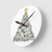 Wirbler Baum verziert Runde Wanduhr (Winkel)