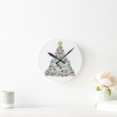 Wirbler Baum verziert Runde Wanduhr (Zuhause)